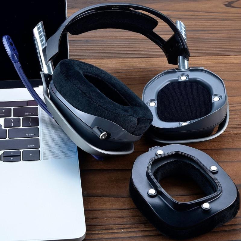 2xDurable Protein Ear Pads for Astro A40TR Headphone Sleeves Earmuff Easily Replaced Ear Pads Sleeves Cover Headband