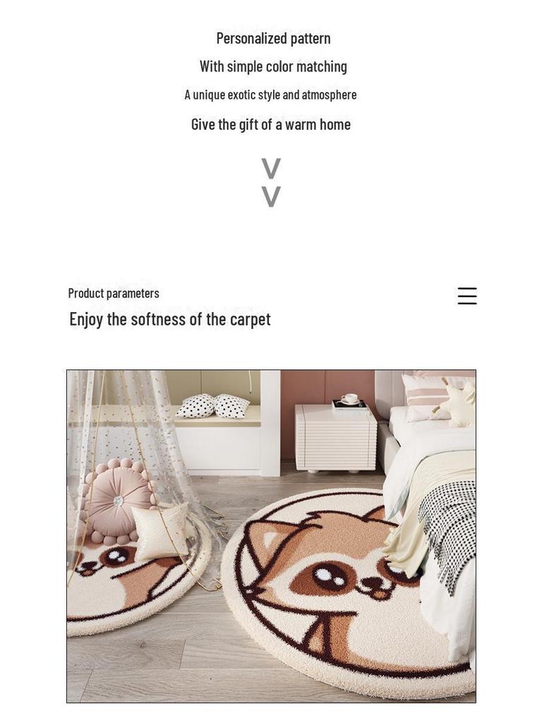 Круглый ковер с рисунком в скандинавском стиле для гостиной, кабинета или спальни – детский коврик для журнального столика и прикроватный коврик