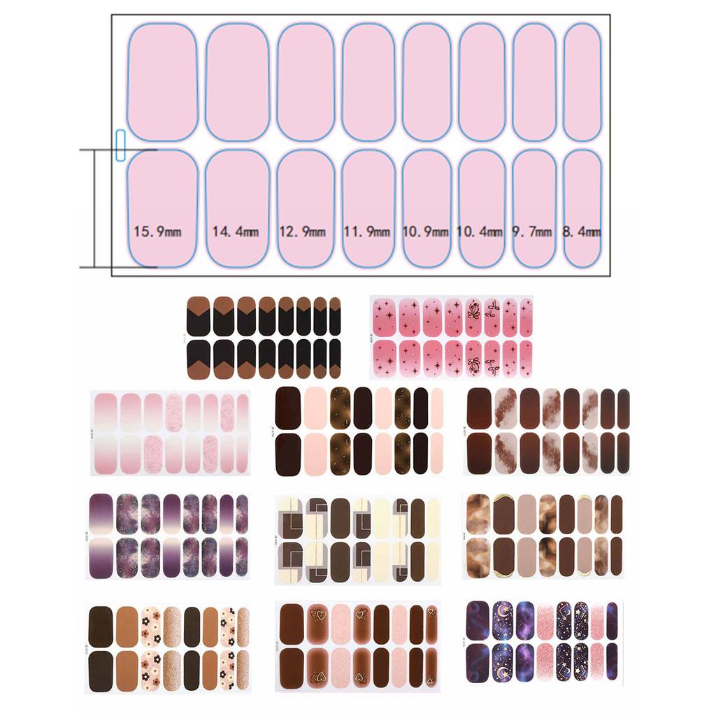 Nails Polish Stickers Gradient Gels Nail Strips Nails Polish Wraps Glittering Gels Nail Stickers Manicures Stickers