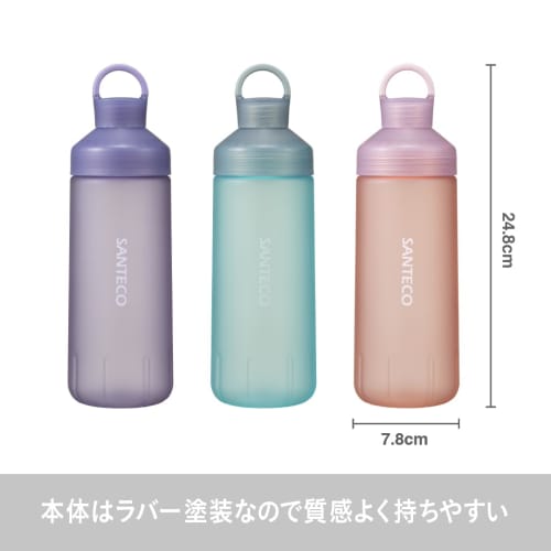 CB Japan Ocean Beverage Bottle, Direct Drinking, Rubberized Blue-Green, 710ml, Cold Water Only, Pastel SANTECO