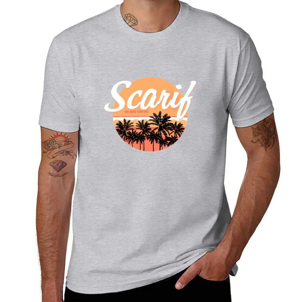 Scarif Big Wave Surfing T-Shirt quick drying summer top men t shirts