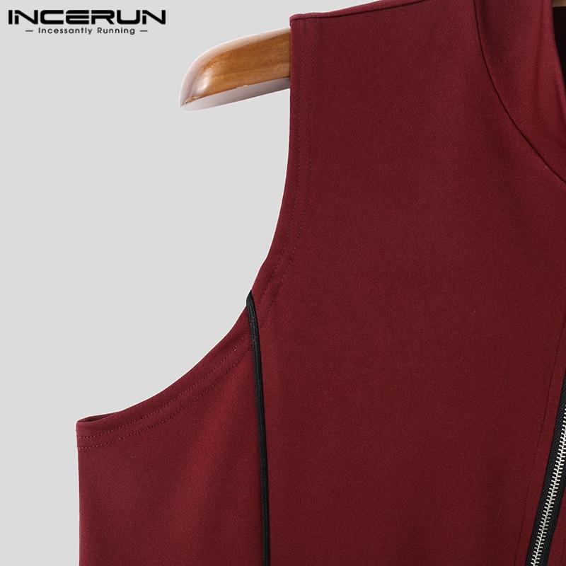 INCERUN Летние мужские повседневные облегающие майки без рукавов с вышивкой футболки