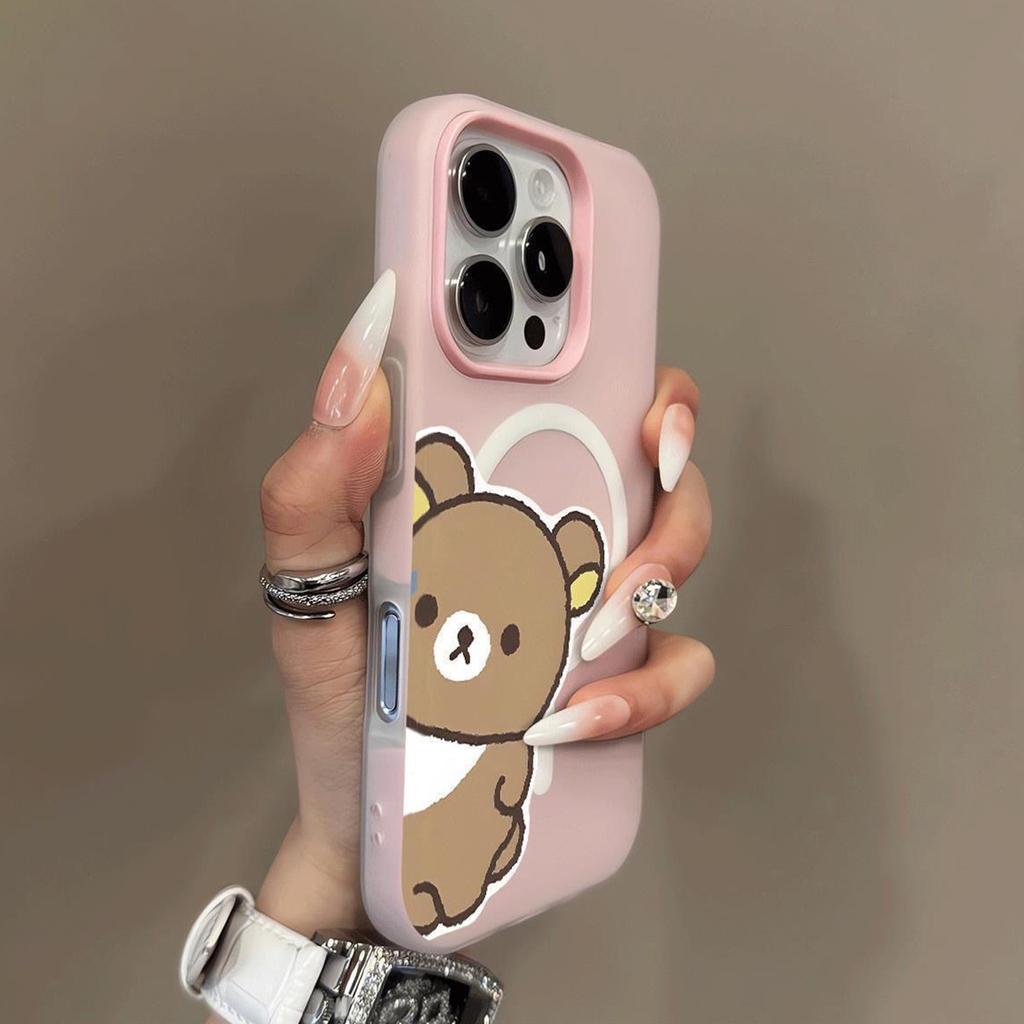 Jelly Magnetic Two-in-one Mobile Phone Case Creative Couple TPU Personalized Soft Edge Cute Big Hole Anti-fall Trendy Brand