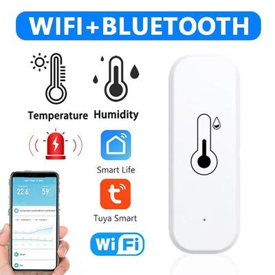 Tuya Smart Датчик температуры и влажности с питанием от батареи WiFi + Bluetooth Умный домашний гигрометр Термометр Монитор