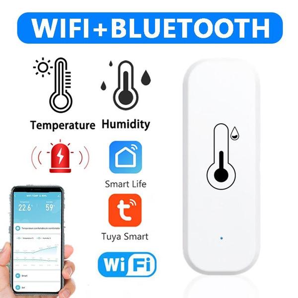 Tuya Smart Temperature and Humidity Sensor Battery Powered WiFi + Bluetooth Smart Home Hygrometer Thermometer Monitor