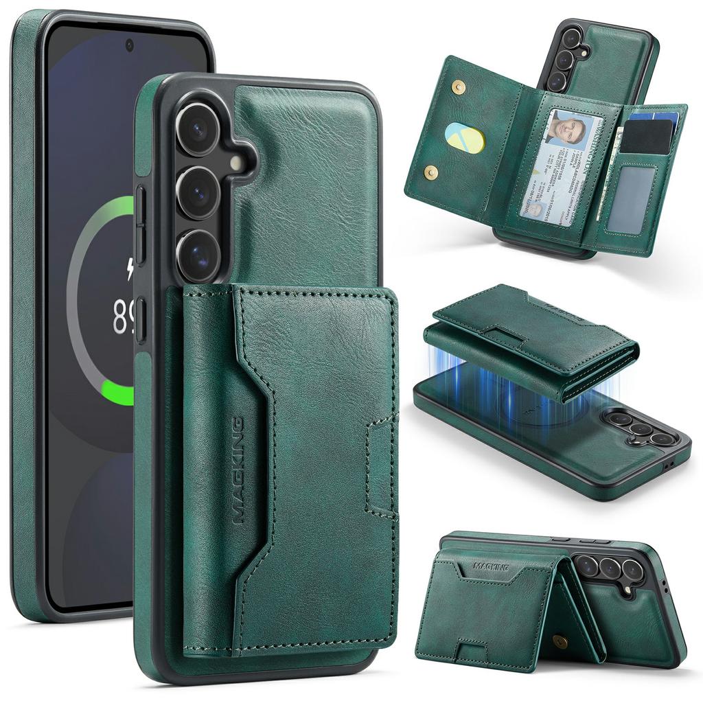 MAGKING K4 Series For Samsung Galaxy S24 FE Magnetic Case Detachable Wallet PU TPU PC Phone Cover