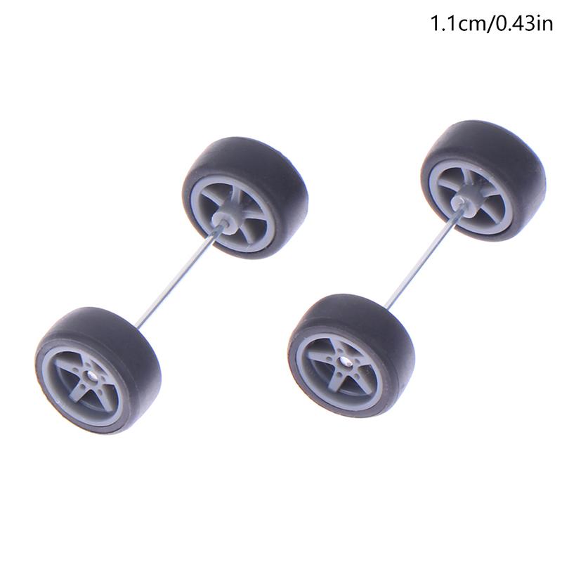 1Set Diy Racing Vehicle Toys 1:64 Car Wheels For Rubber Tire With Wheel Axle Model Modified Part