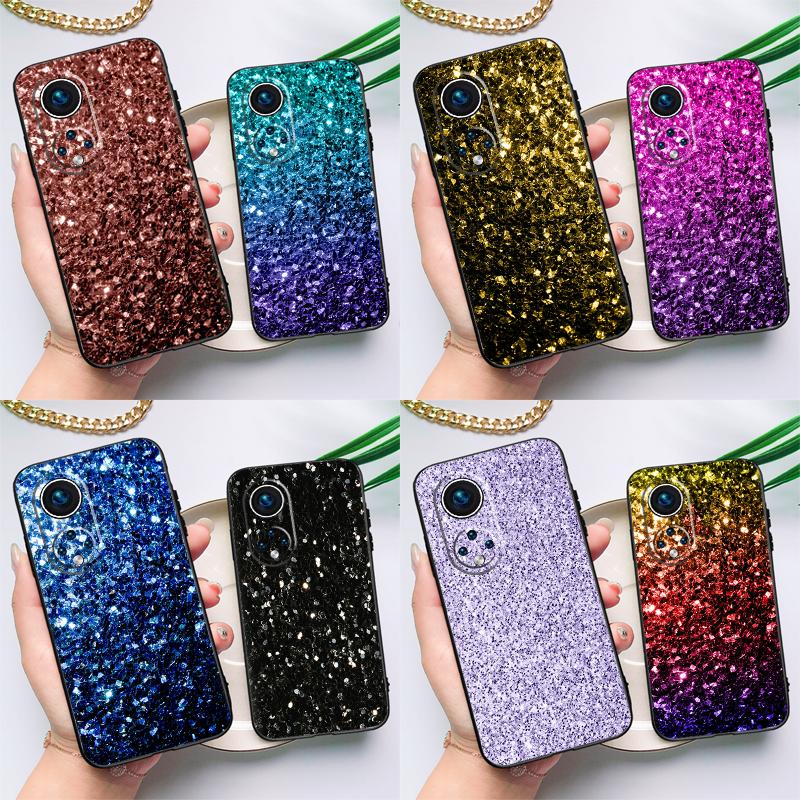 Аквамариновый Радужный БЛЕСТКИ И СПАРКЛЫ Для Huawei P20 P30 P40 Lite Pro Nova 5T Nova 9 P Smart 2019 Чехол Для Honor 50 Lite Обложка