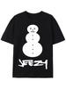 Хлопковая футболка с принтом снеговика от Young Jeezy - Повседневный стиль Хип-хоп, с круглым вырезом
