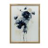 Dark Blue Flowers Dark Blue Flowers, 50X70 Cm, Light Oak Wooden Frame, Matte Paper 230 Gsm