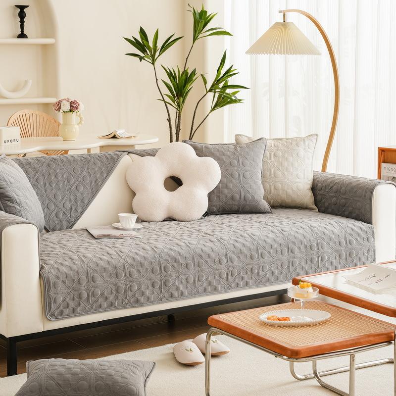 Crystal Velvet Sofa Cushion High-End Winter Plush Cushion Four Seasons Universal Sofa Non-Slip Cover Cover Cover Cloth