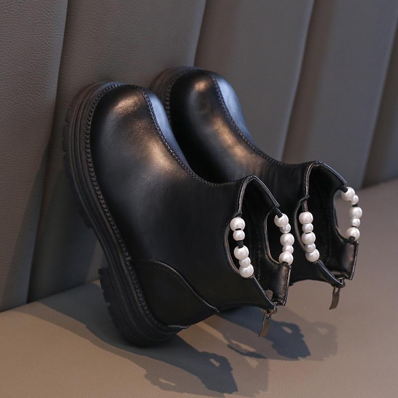 Ботинки для девочек Wither Kids Fashion Princess Ankle Boots Elegant Universal Causal Children Cotton Boots Single Color Round Toe Chic