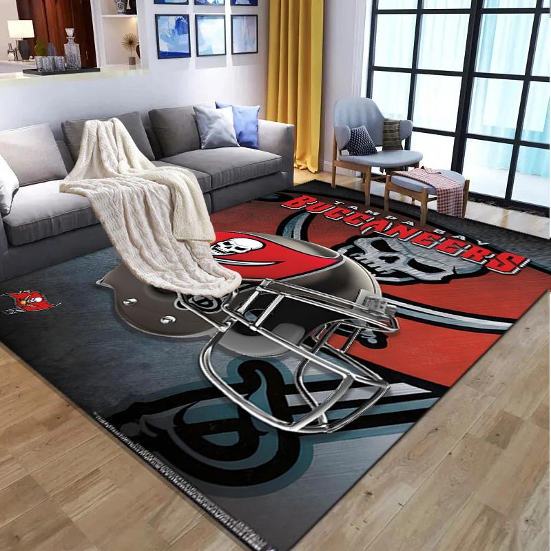 Tampa Bay Buccaneers Pattern Rug, Indoor/Outdoor Mat, for Picnic, Gameroom, Bedroom, Office, Living Room, Home Decor Carpet, Birthday Gift