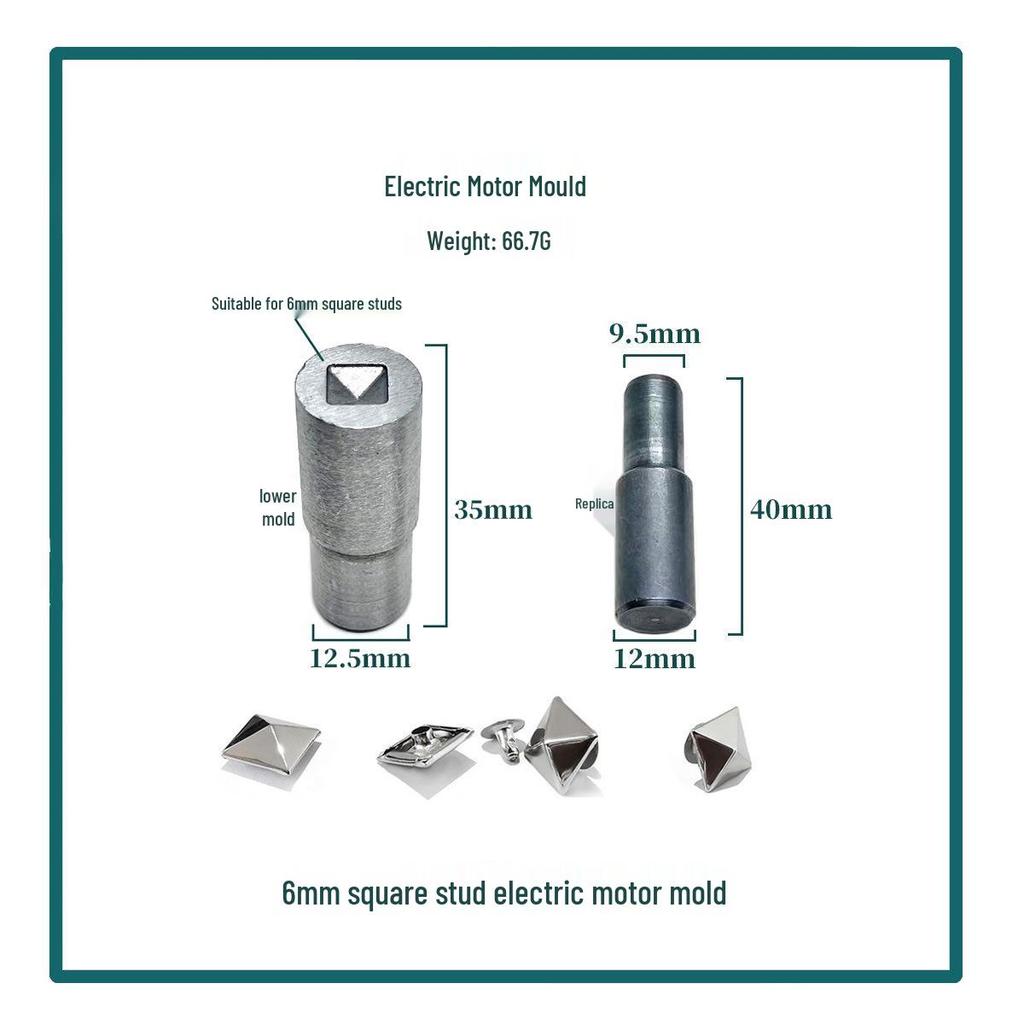 Four-Sided Pyramid Motorcycle Rivet Mold with Square Studs