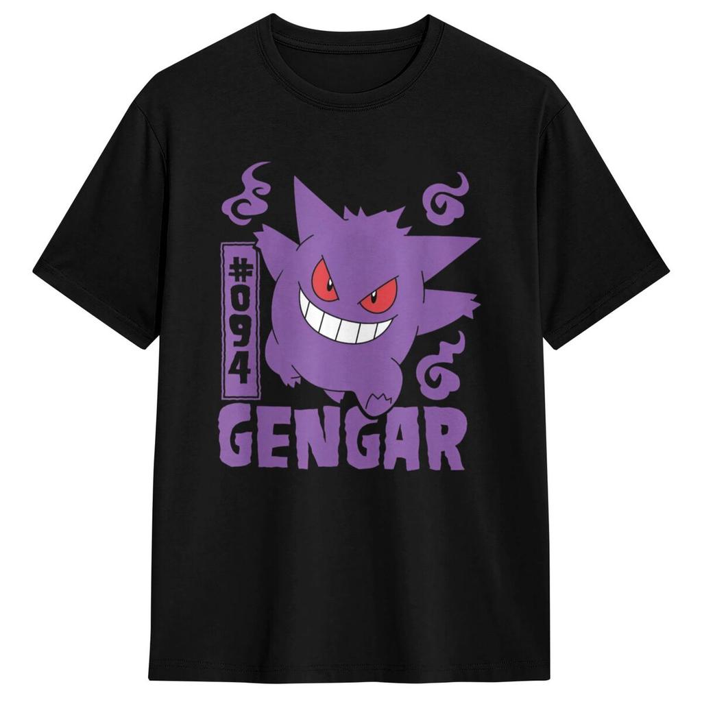 Pokemon Gengar Big Face T-Shirt Beach Streetwear T-Shirts Cotton Trending Tee Shirt For Adult Short Sleeves Pattern Clothes