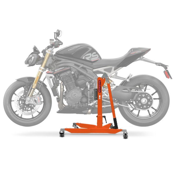 Béquille d'atelier - CONSTANDS - Triumph Speed Triple 1200 RS (2021-2025) - Kit plaque adapt. - 300 kg - Orange