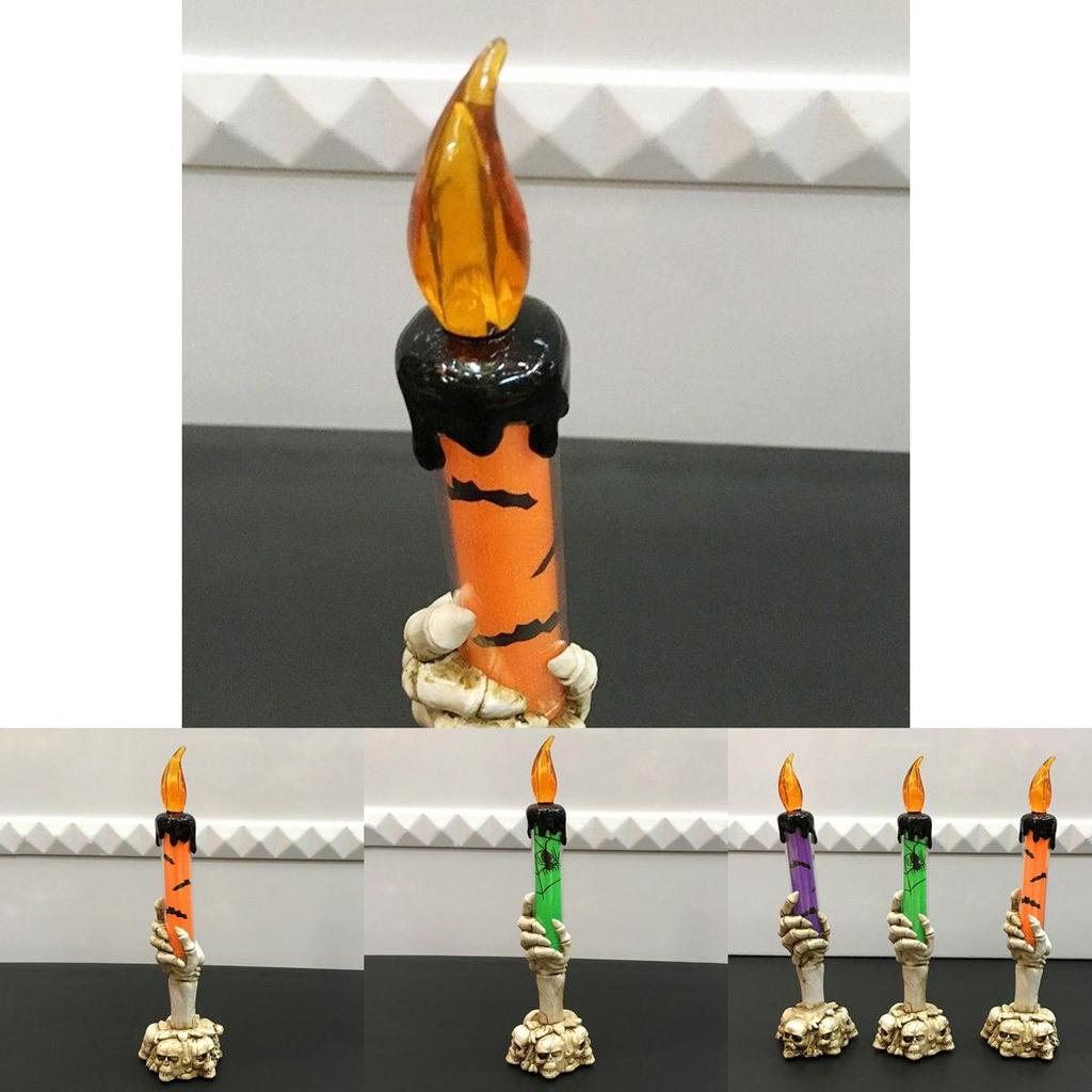 Spooky Halloween Skull Skeletal Hand Stand Led Candle Lamp With Vibrant Colors