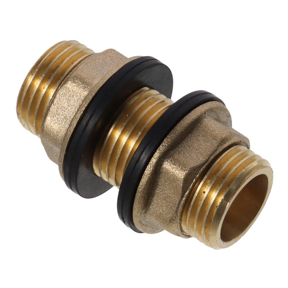 Brass Bulkhead Fitting G1/2 G3/4 G1 Male Hose Fitting Tube Adaptor  Water Tanks, Brass, Gold Tone