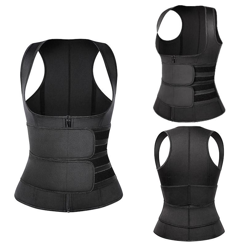 Неопреновый жилет для тренировок на талии для женщин, пояс для похудения больших размеров, корректирующая одежда для тренировок, топы на бретелях для сауны, компрессионные рубашки для коррекции фигуры