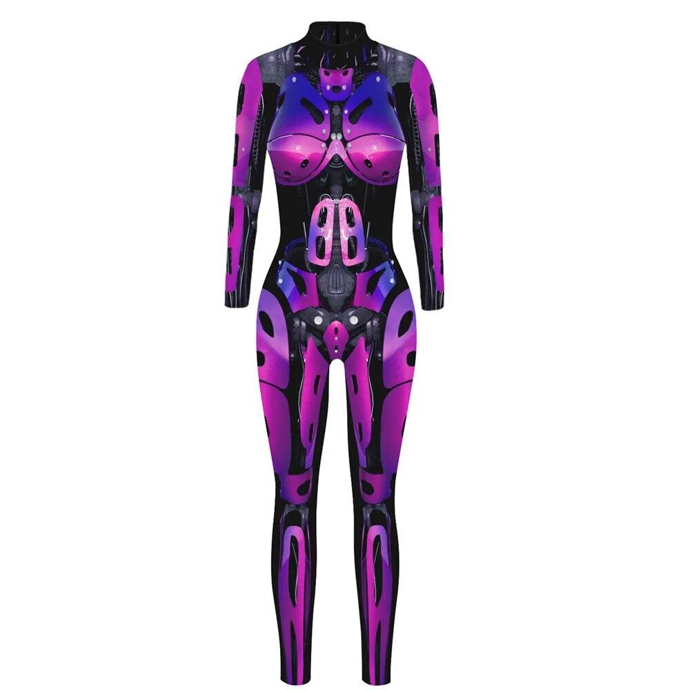 Punk Gothic Jumpsuit Catsuit Sexy Women Cosplay Costumes Halloween Bodysuit