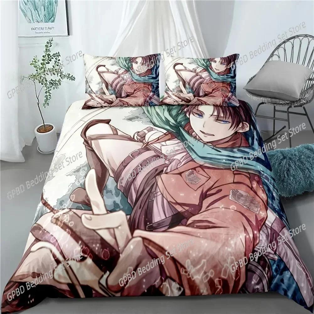 Luxury New 3D Print Fashion Anime Attack on Titan Home Textile Pillow Case Duvet Covers Comforter Bedding Sets For Home Textiles