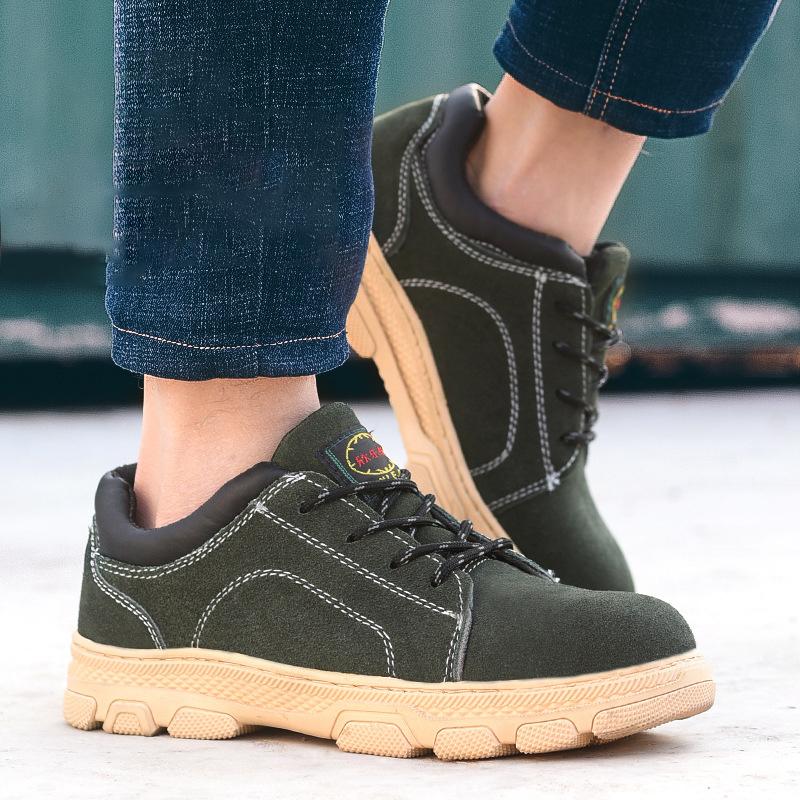 Oulylan Steel Toe Labor Footwear For Four Season Men Anti Slip Breathable Safety Shoes Outdoor Anti Puncture Protection Boots