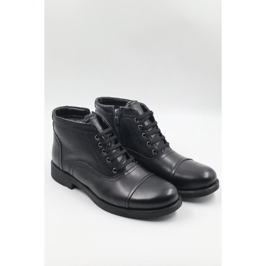 Мужские черные повседневные ботинки из натуральной кожи на шнуровке