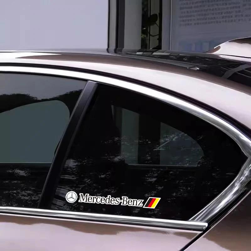 GLC GLB 4Pcs Car Styling Door Handle Stickers Vinyl Decoration For Mercedes Benz AMG GLE GLS CLS GLC CLA GLA GLK ML C197 R231 W