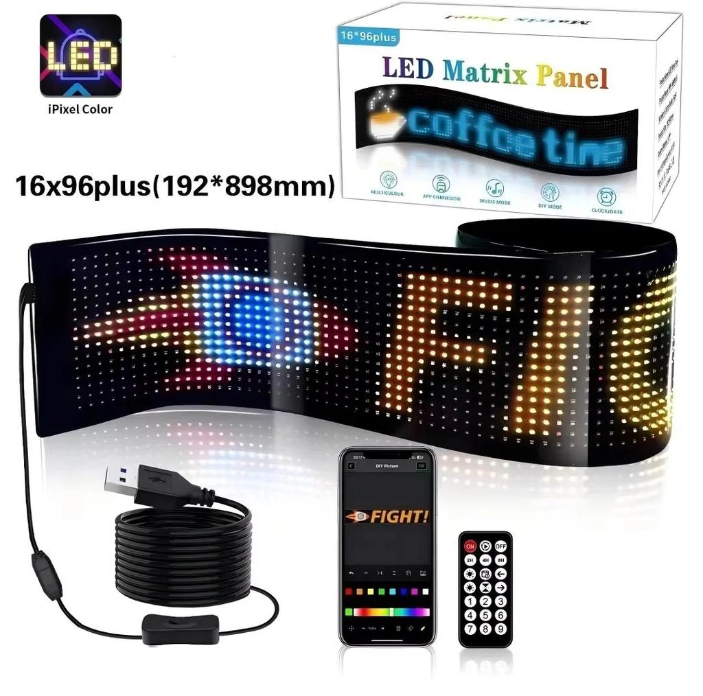 LED DIY Matrix Pixel Panel Led Display Truck Eye Car Sign Animation Bluetooth App Control Programmable Flexible Screen