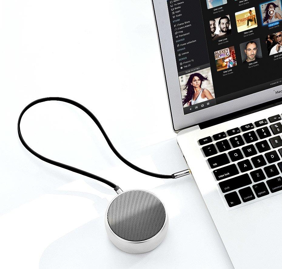 Ugreen 2m Flat AUX Cable 3.5mm - Silver 10599