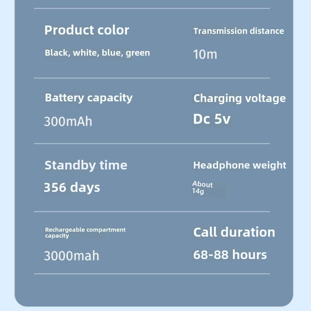 Bluetooth Headphone Extra Long Standby Life New Wireless Single-ear Hanging Ear Large Battery