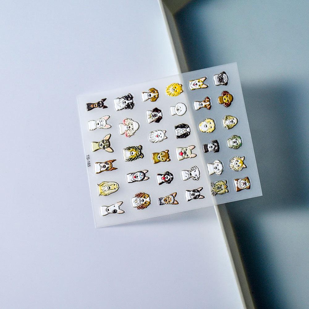 Очаровательные 5D тисненые наклейки для ногтей с щенками - Очаровательное искусство маникюра с собачками
