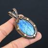 Lavish Labradorite Gemstone Pure Copper Wire Wrapped Handmade Pendant Jewelry For Gift
