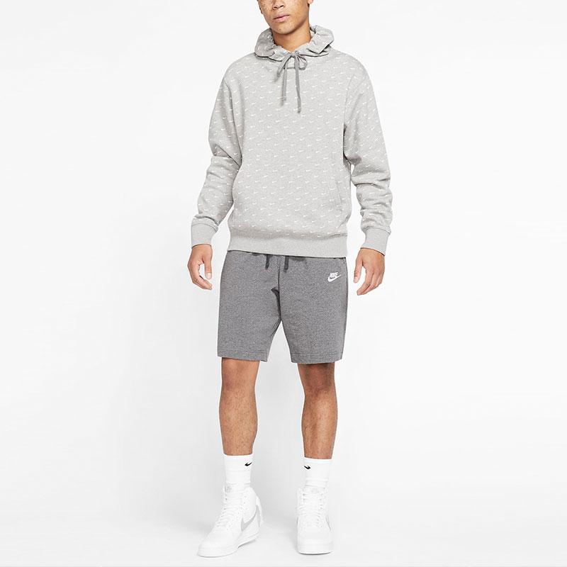 Nike Спортивные клубные однотонные прямые повседневные шорты с завязками на шнурке, мужские низы, серые BV2772-071