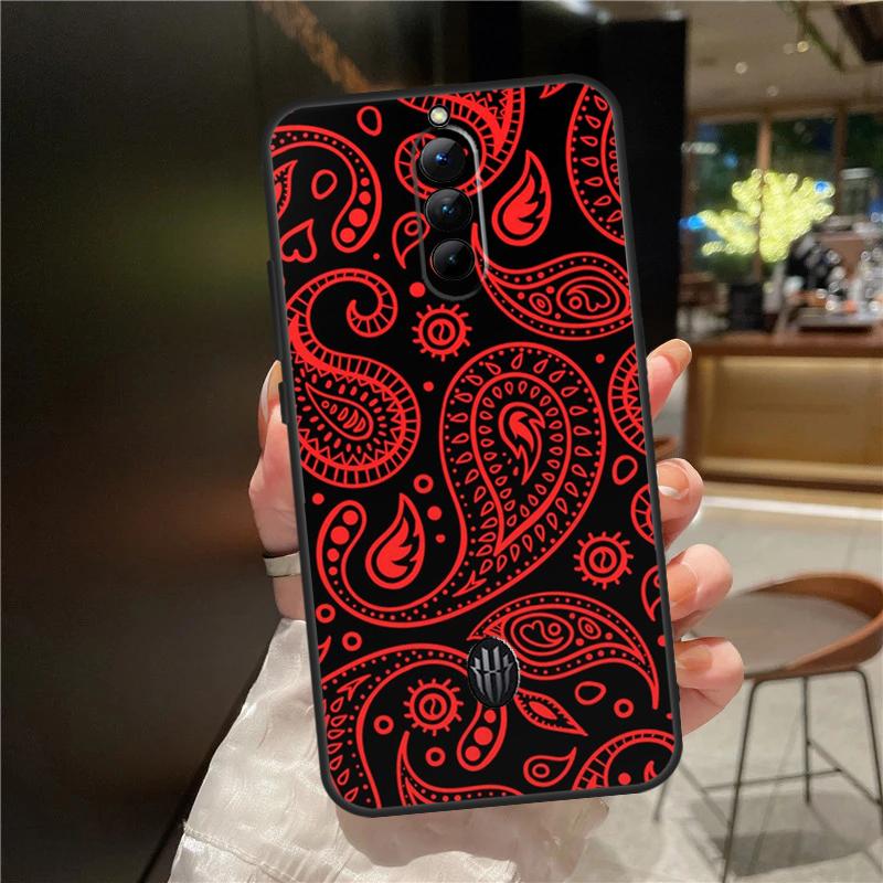 Черный чехол-бандана с узором пейсли для ZTE Nubia Red Magic 10S 9S 8S 10 9 8 11 Pro Plus 6 7 6S 7S Для RedMagic 10 Air Чехол