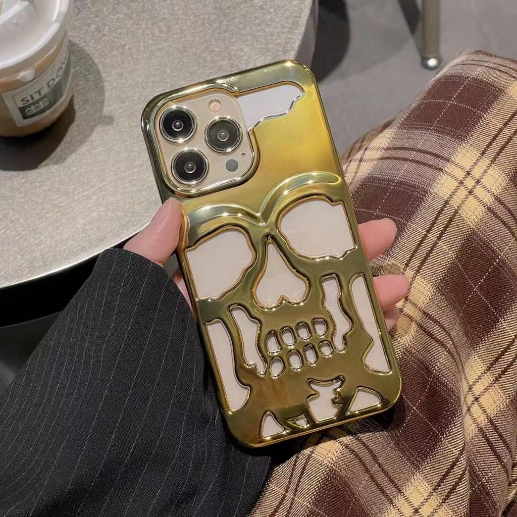Чехол для телефона с 3D полым черепом и черепом для IPhone 14 ProMax 13 12 11 Pro Max 14 Plus 13, роскошный акриловый противоударный жесткий чехол