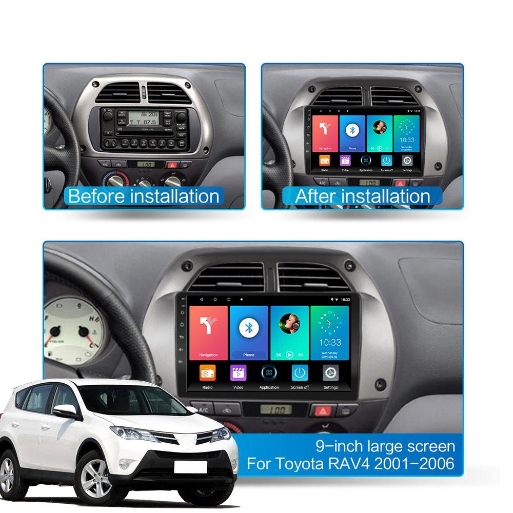 Автомобильный мультимедийный плеер Android 2 Din для Toyota RAV4 2001-2006, головное устройство, стерео Carplay, GPS-навигация, BT, WIFI, 2 + 32 ГБ