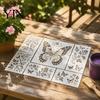 Garden Painting Templates Bloom Wall Stencil Kit, Reusable Floral Templates, DIY Plastic Stencils Art Modular for Walls Wood Fences Home Improvement