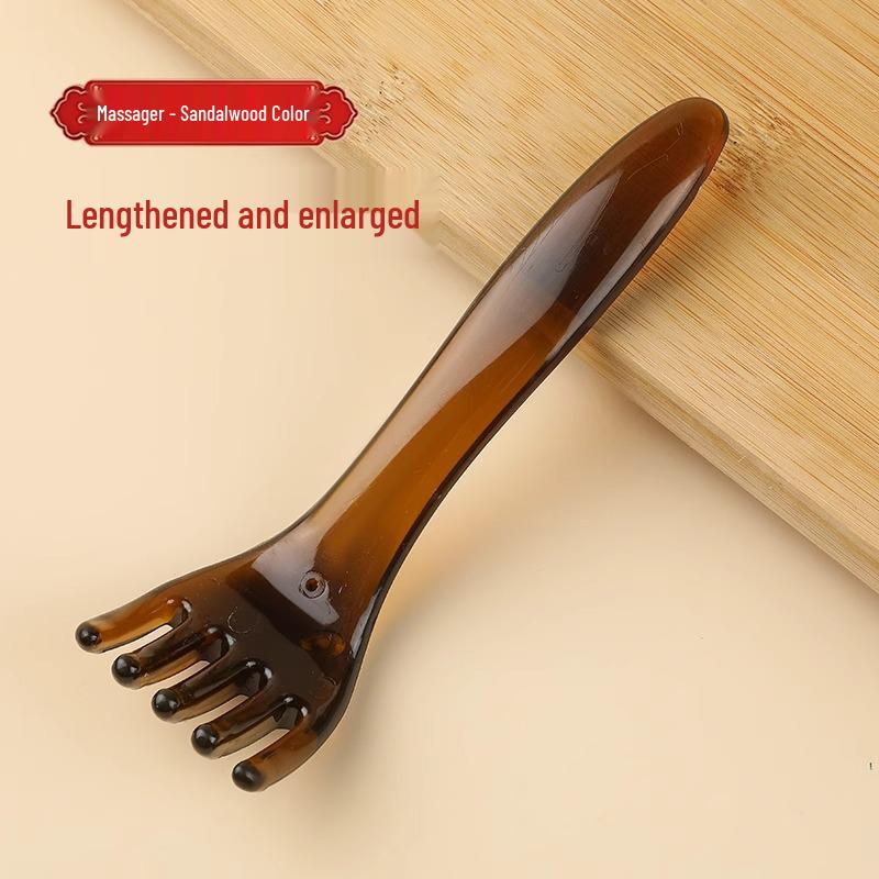 Массажная расческа из сандалового дерева для меридианов кожи головы – Пятизубый гуа ша для роста волос и очищения волосяных фолликулов