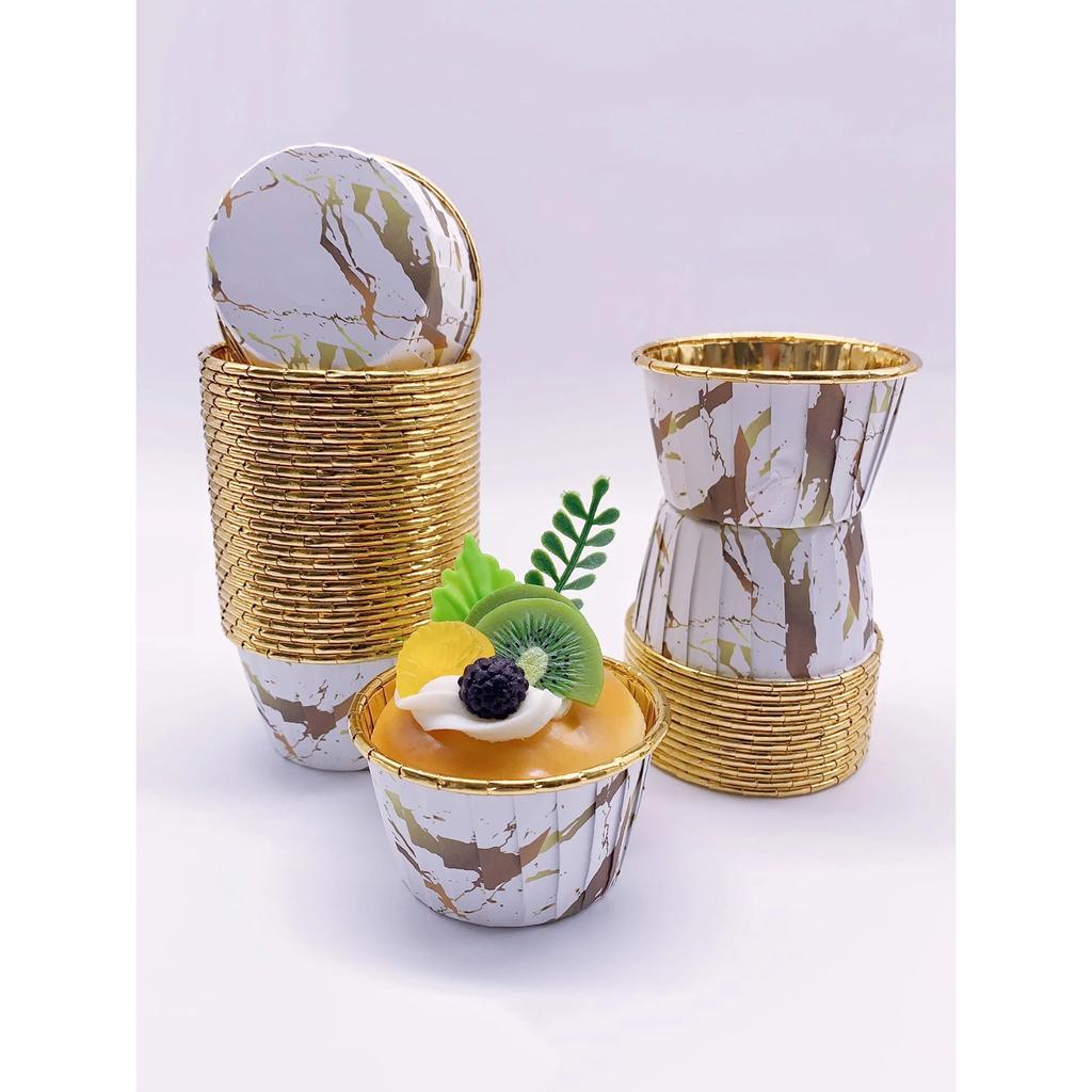 50 шт. Формочки для выпечки Одноразовые формочки для кексов Жаростойкие бумажные формочки для кексов Инструмент для выпечки Идеально подходит для свадьбы и дня рождения