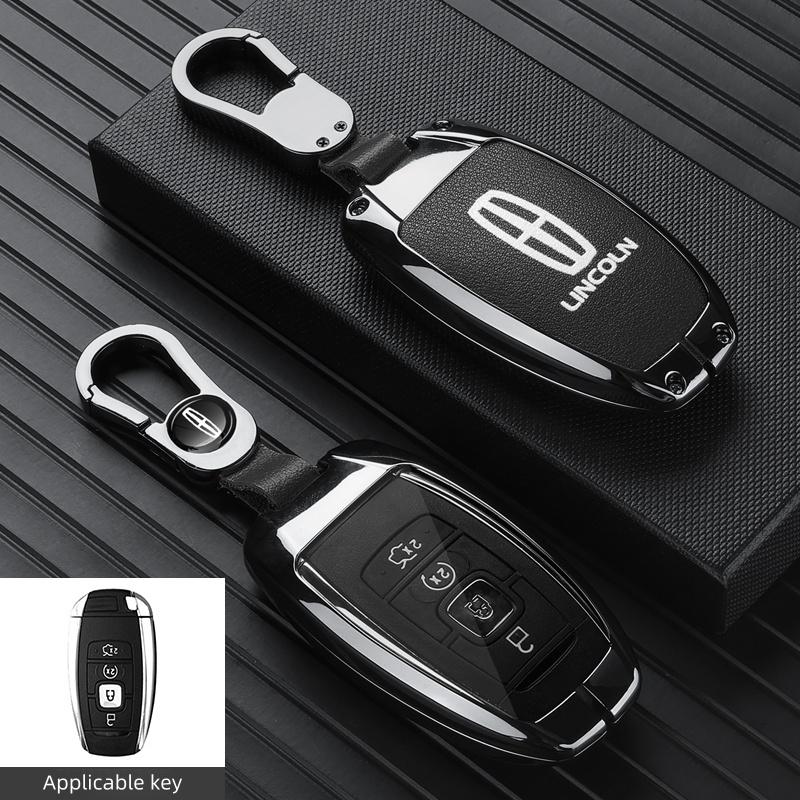 Alloy Car Key Cover Case for Lincoln Continental MKC MKZ MKX Navigator Z Nautilus Aviator Corsair 2017 2018 2019 2022 Keychain bso9