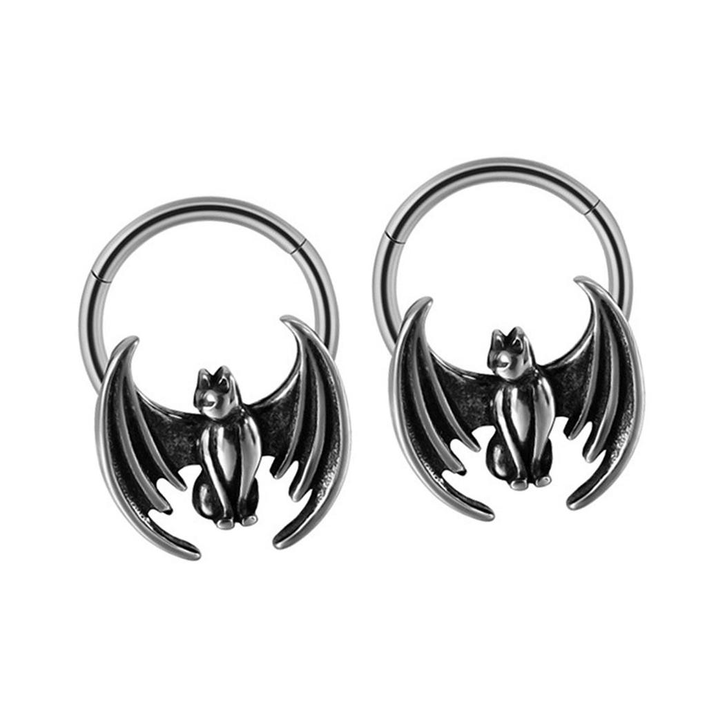 Набор из 2 колец для носа с изображением животных, кольца для носа, серьги для носа из нержавеющей стали, модные украшения для ушей на любой случай