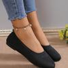 Large Size Flying Knitting Single Shoes Women 2024 Spring and Autumn New Round Head Low Heel Lazy Casual Mother Shoes