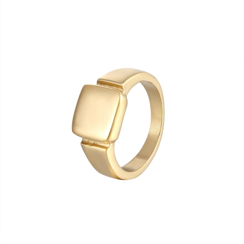 Кольцо из титановой стали, простой дизайн с бриллиантом, французская элегантность, универсальная индивидуальность, обтекаемое, на указательный палец