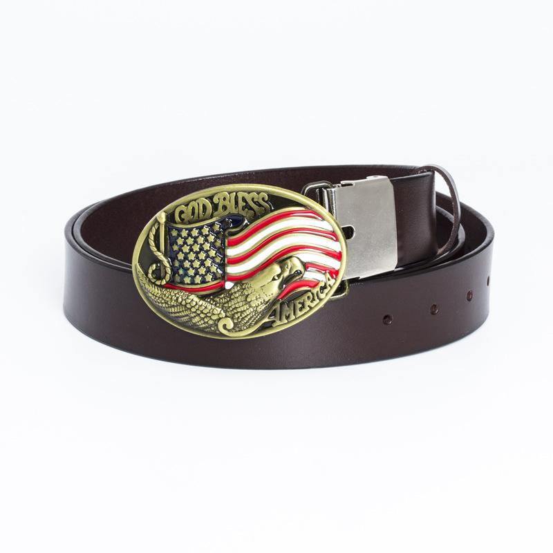 Ремень с пряжкой в виде орла с бронзовой точечной краской, модный ремень с американским флагом