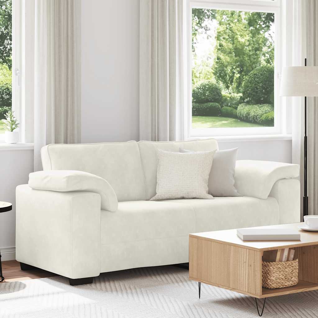 Two Seater Sofa Cream 180x77x82 cm Velvet