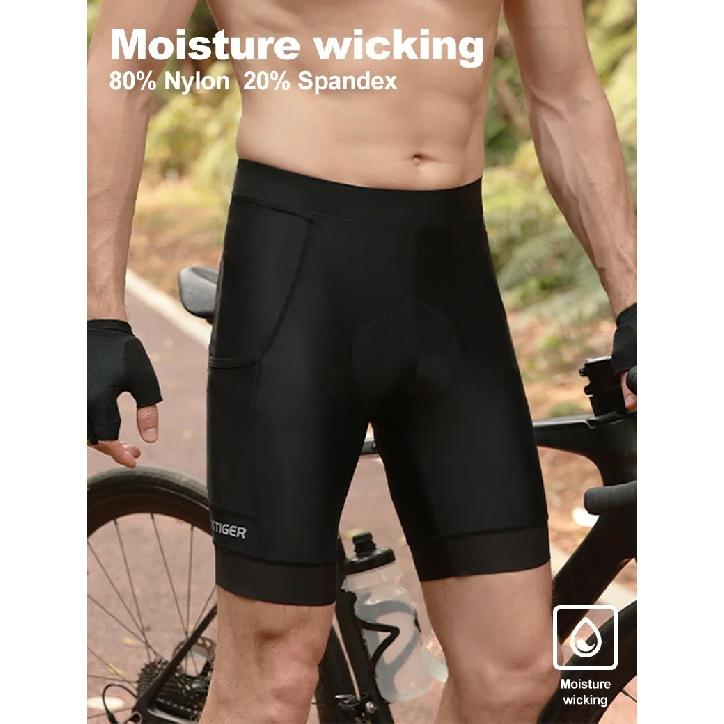 X-TIGER Cycling Shorts Men's Pro Shock Absorption 5D Padded Reflective Breathable Mountain Road Bike Shorts with Back Pockets