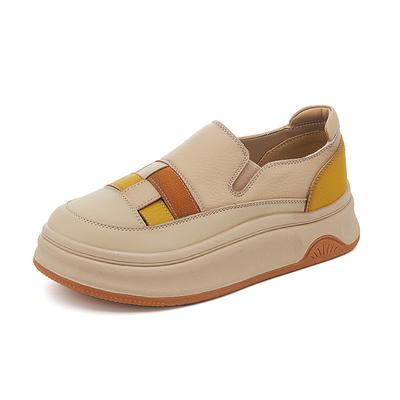 Маленькие белые туфли 2025 осень новая цветовая гамма платформа одинарные туфли женская обувь