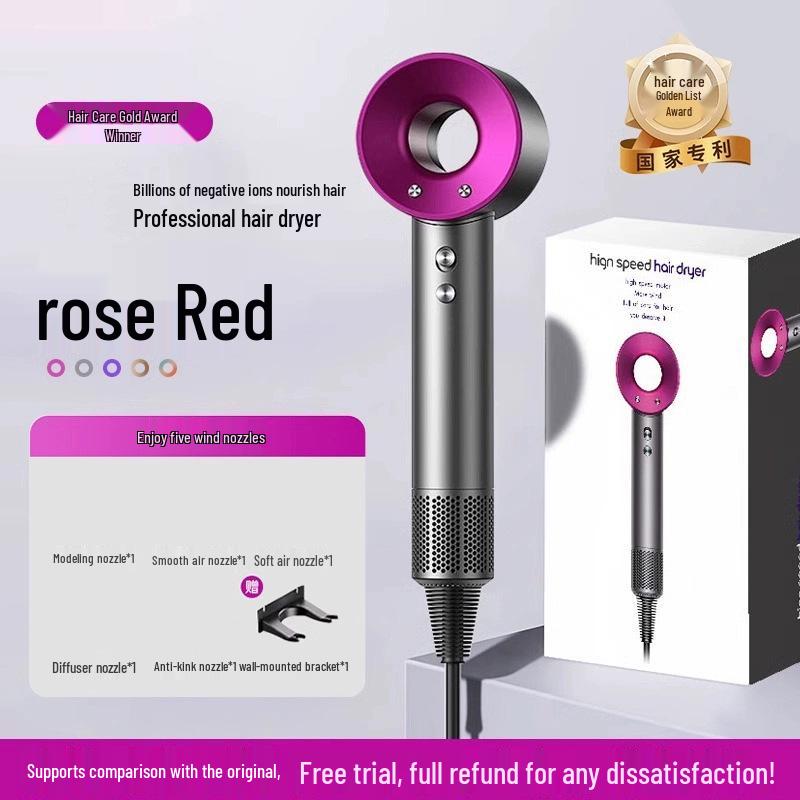 High-Speed Hair Dryer with Neg. Ion Tech: Non-Damaging, Constant Temp, High Power for Household Hair Care