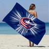 Полотенце Blue Jackets для пляжа Микрофибровое пляжное полотенце Супермягкое и впитывающее для ванной, пляжа, путешествий Аксессуар для купания, Подарки для фанатов